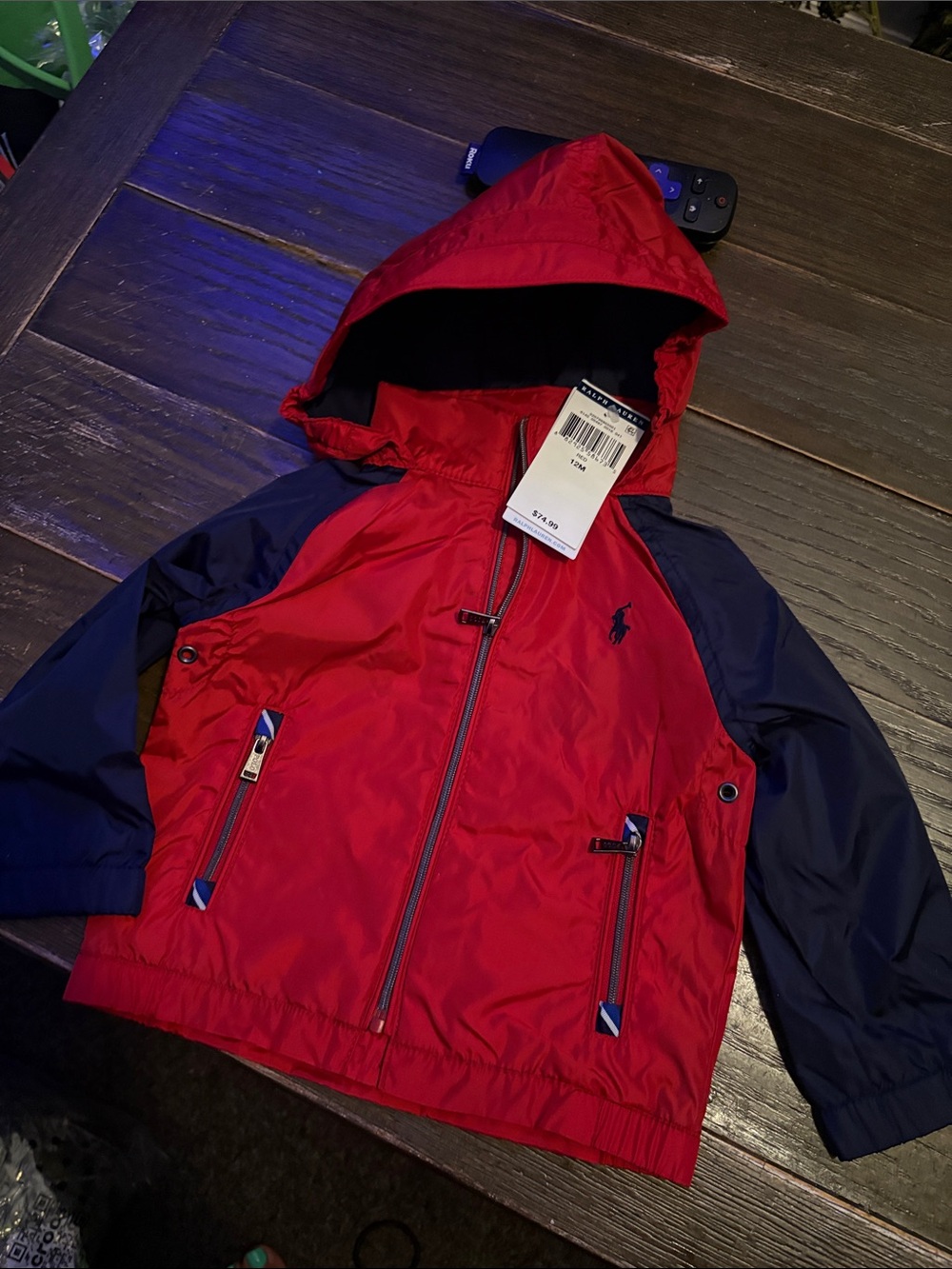 Polo by Ralph Lauren Red and Navy Hooded Kids jacket